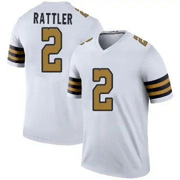 ＃2 Men's Spencer Rattler White Legend New Orleans Saints Color Rush Jersey