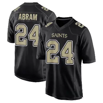 ＃24 Men's Johnathan Abram Black Game New Orleans Saints Carbon Fashion Jersey