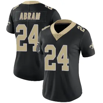 ＃24 Women's Johnathan Abram Black Limited New Orleans Saints Team Color Vapor Untouchable Jersey