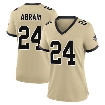 ＃24 Women's Johnathan Abram Gold Game New Orleans Saints day s Alternate Jersey