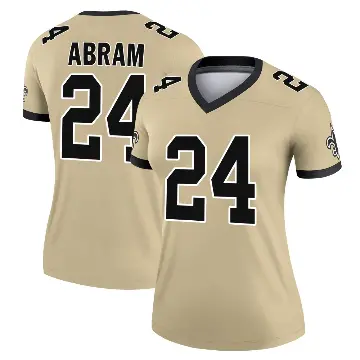＃24 Women's Johnathan Abram Gold Game New Orleans Saints Legend day s Alternate Performance Jersey