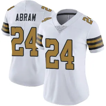 ＃24 Women's Johnathan Abram White Limited New Orleans Saints Color Rush Jersey