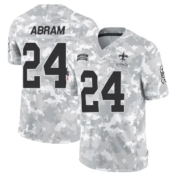＃24 Youth Johnathan Abram Arctic Camo Limited New Orleans Saints 2024 Salute to Service Jersey
