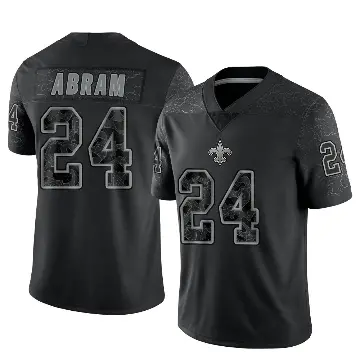 ＃24 Youth Johnathan Abram Black Limited New Orleans Saints Reflective Jersey
