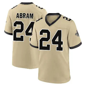 ＃24 Youth Johnathan Abram Gold Game New Orleans Saints day s Alternate Jersey