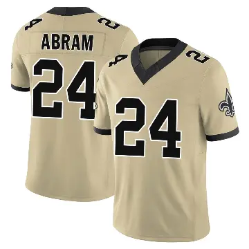 ＃24 Youth Johnathan Abram Gold Limited New Orleans Saints Alternate Gameday s Alternate Vapor F.U.S.E. Jersey