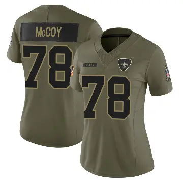 ＃78 Women's Erik McCoy Olive Limited New Orleans Saints 2025 Salute to Service Jersey