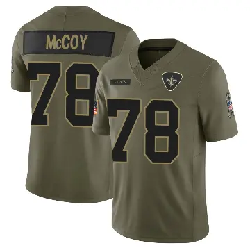 ＃78 Youth Erik McCoy Olive Limited New Orleans Saints 2025 Salute to Service Jersey